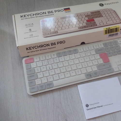 Keychron B6 Pro Ultra-Slim Wireless Keyboard new, Retro Red