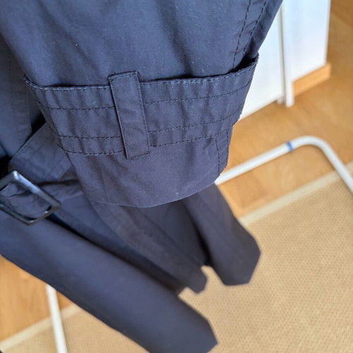 H&M Black Trench Coat used, size 36 Small