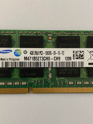 Samsung 4GB 2Rx8 PC3-10600S DDR3 1333MHz CL9 SoDIMM μεταχειρισμένη μνήμη