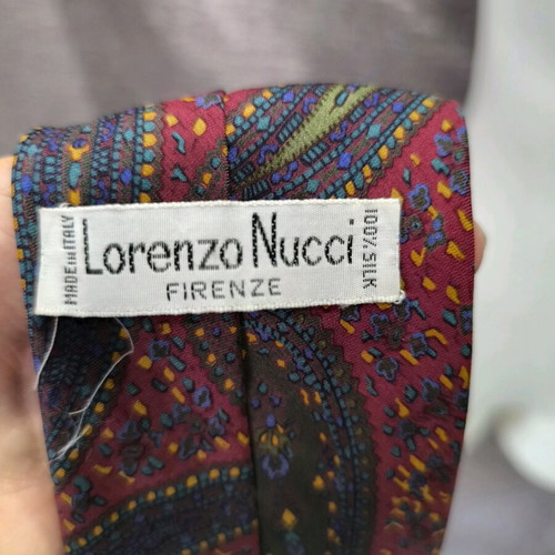 Lorenzo Nucci Firenze 100% silk tie like new, multicolor