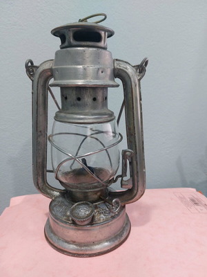 Vintage metal oil lantern used, industrial decorative