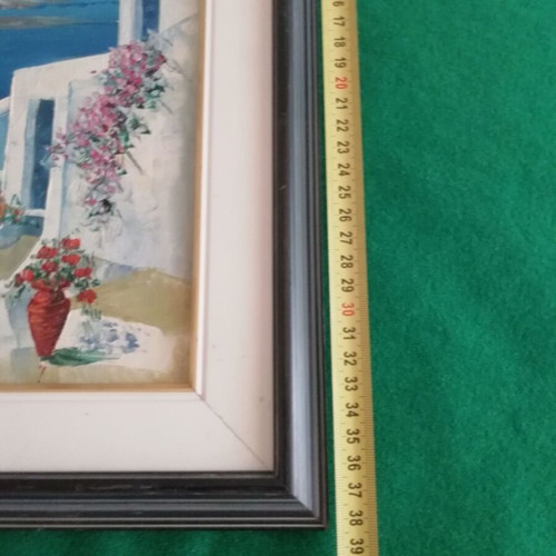 Composition of two oil paintings with Cyclades themes like new