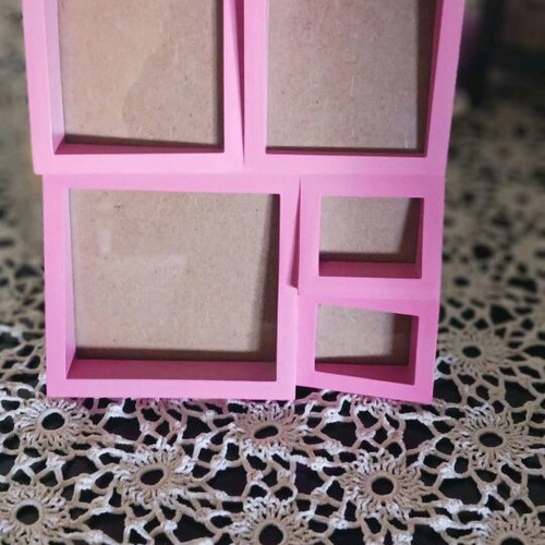 Photo frame set like new, wooden and ceramic with flowers