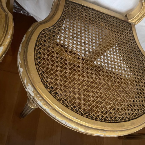 Set of 4 Louis XVI chairs used, antiques over 100 years old