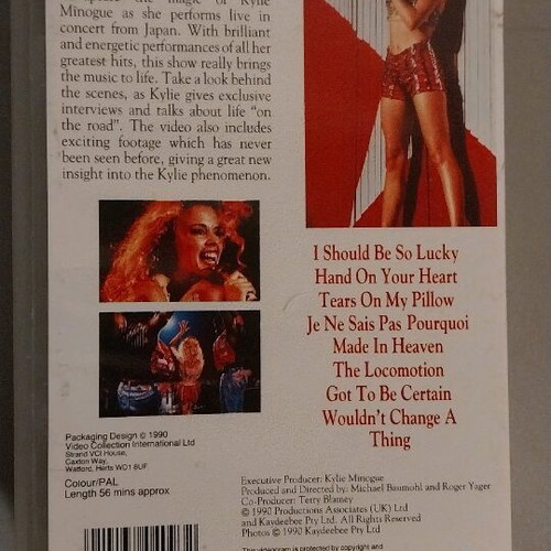 VHS videocassette Kylie Minogue Live in Japan 1989 like new