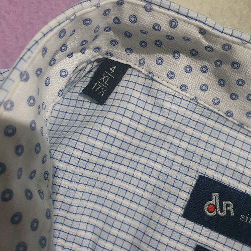 Dur slim fit shirt XL like new, blue and white