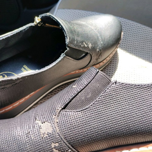 Exè slip on shoes used with gold zipper and thick sole size 38