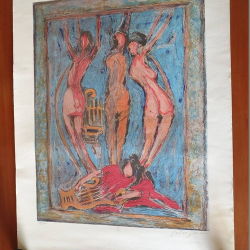 Aristide Patsoglou lithograph used, numbered and signed