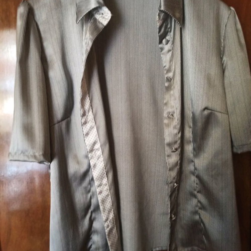 Raxevsky women's summer shirt refurbished, medium size, gray with stripes