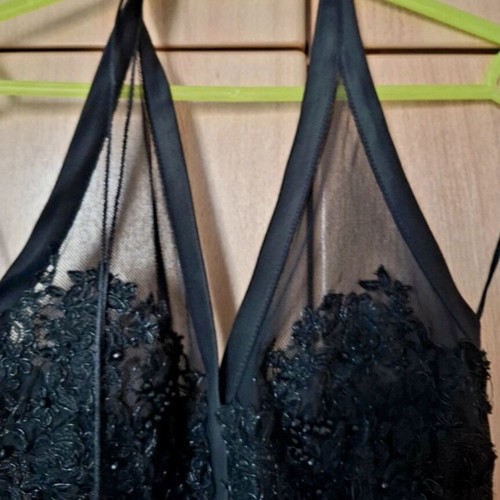 Black lace dress with crystals by EFI like new