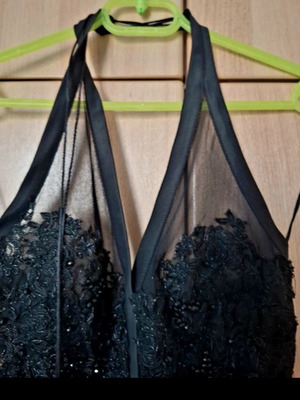 Black lace dress with crystals by EFI like new