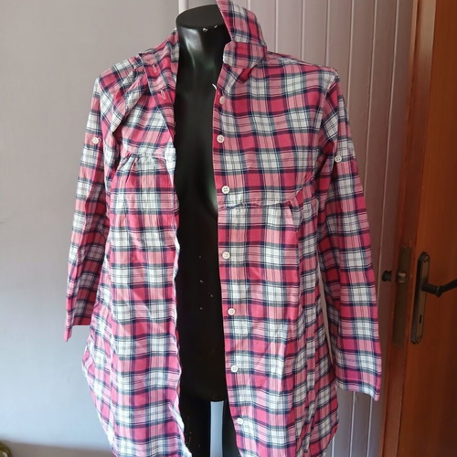 Women's summer checked shirt like new, size M, blue and red