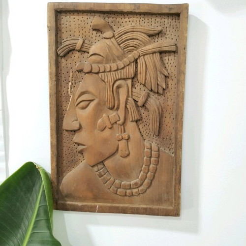 Peruvian wood carving used with Maya profile 41 cm