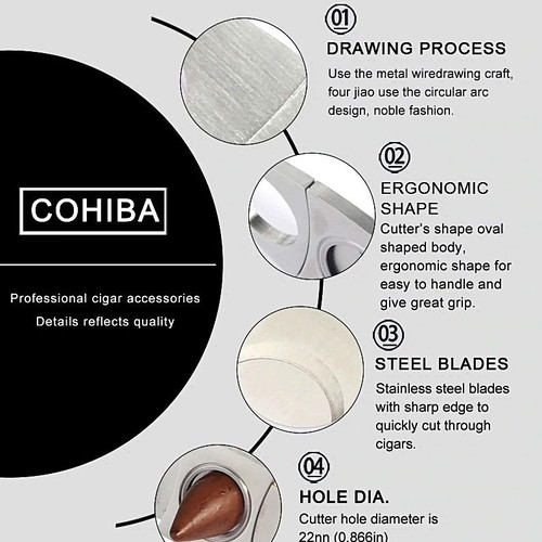 Cohiba cigar cutter new, stainless steel