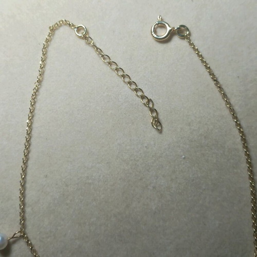 Silver gold-plated 925° anklet with pearls new