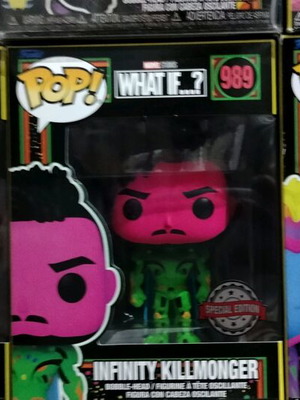 Funko Pop Marvel Black Light set like new