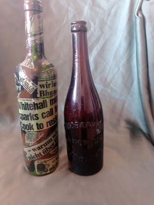 Vintage Bulgarian Bottles used, set of 2, including Kamenitza beer bottle