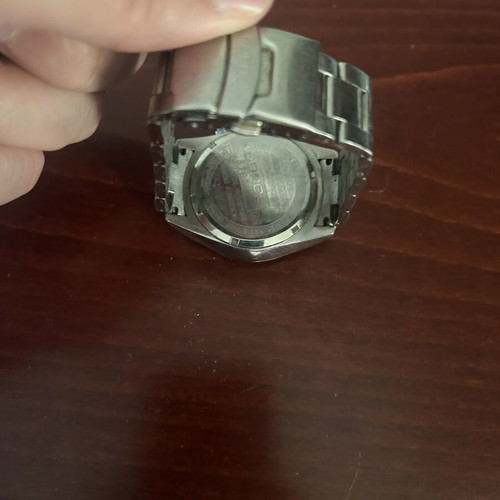 Kebros Chronograph watch used, quartz, stainless steel, silver