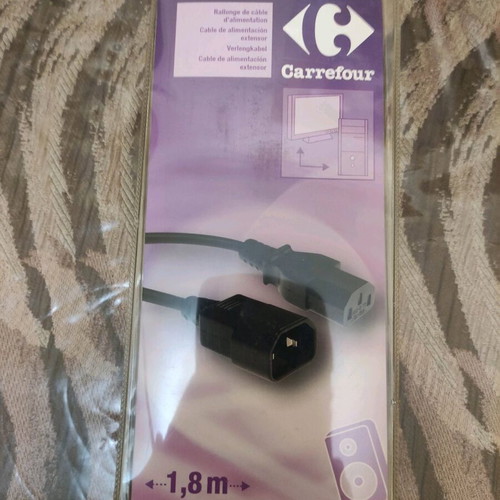 Carrefour power extension cable 1.8 m brand new sealed