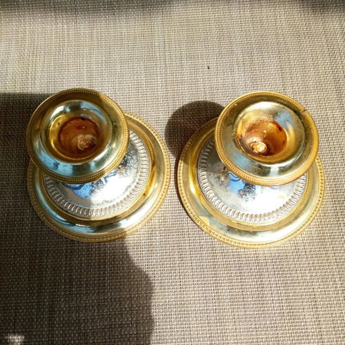 Silver-plated candlesticks used, set of 2 small