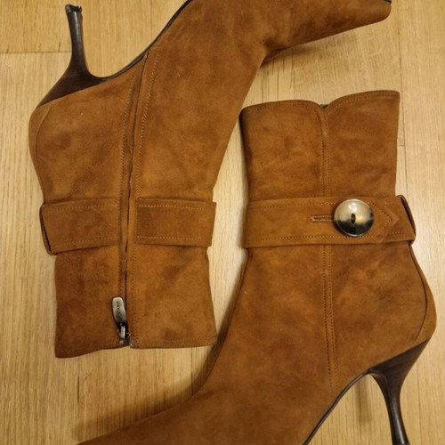 Sergio Rossi suede ankle boots, tan, size 38.5