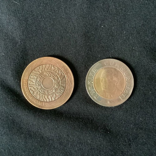 Bimetallic coins used, pack of 12 from around the world