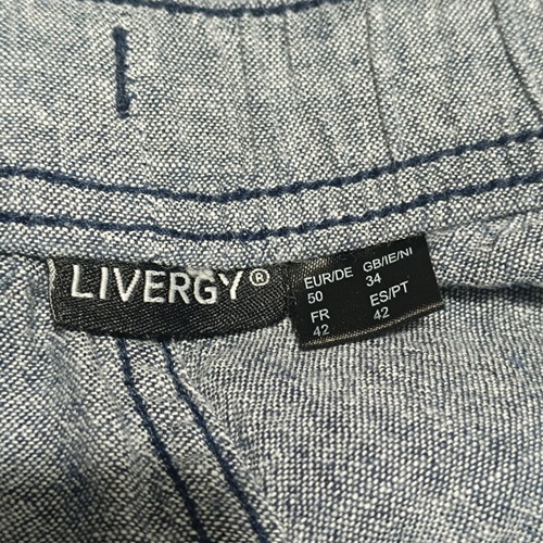 Livergy Men's Linen Pants new, size L, blue melange