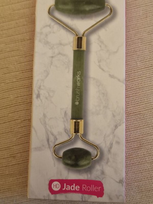 Brushworks HD Jade Roller new, double-headed facial massage tool