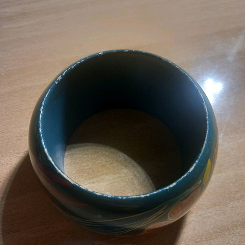 Wooden bracelet used with painted design