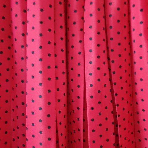 Lussile red pleated skirt with black polka dots, like new