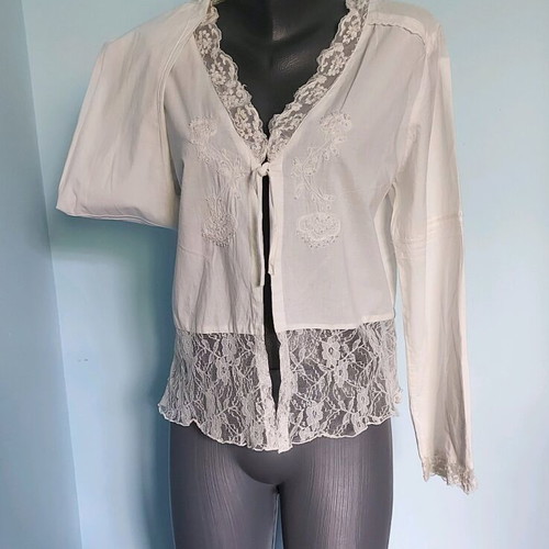 Jensen Women Only Lace Embroidered Crop Top L XL like new