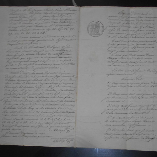 Notarial document 1831 used, calligraphed with watermark