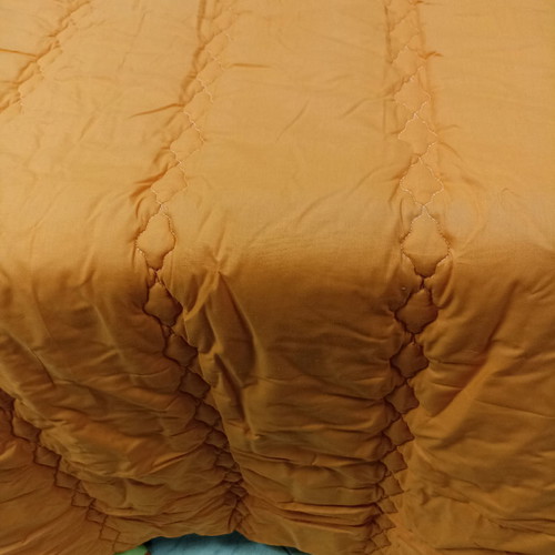 Double quilt new, reversible cotton fabric orange and yellow