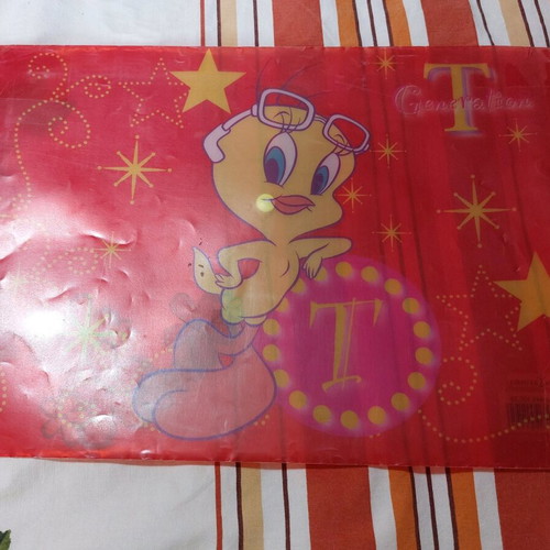 Folder with button A4 used, plastic Tweety