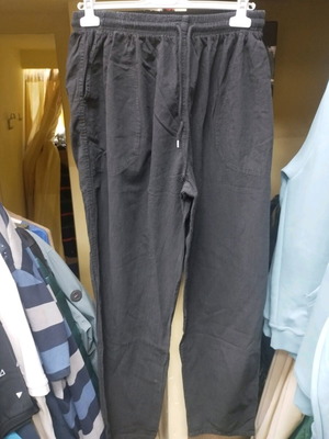 Linen men's black pants new with elastic waist and pockets
