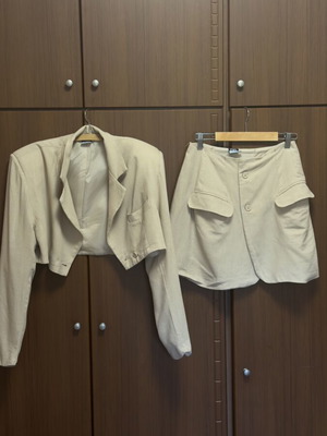 Ciel Concept linen set like new, beige skirt and jacket