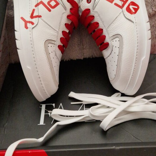 Play off leather athletic shoes, size 37, white and red