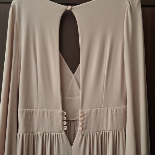 Maxi dress pink used with open back and button details