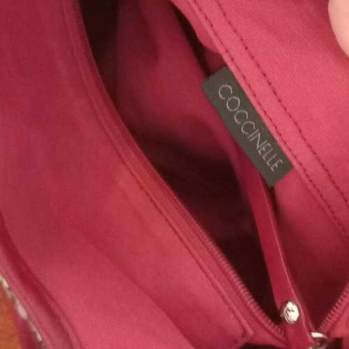 Coccinelle knitted shoulder bag like new with leather details