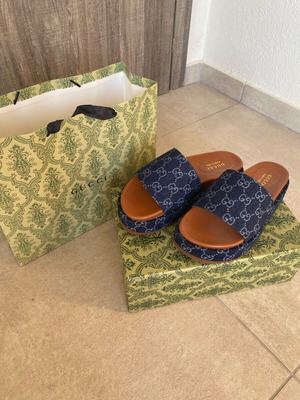 Gucci Πλατφόρμες Denim Slides Καινούργιο Μέγεθος 38