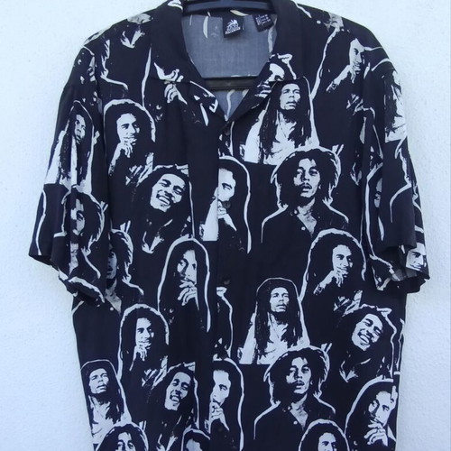 Bob Marley shirt used, Pull & Bear, black and white, size M