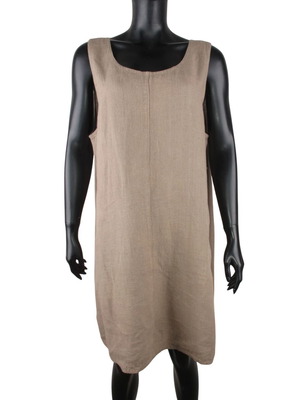 Gudrun Sjoden Linen Dress XL beige sleeveless like new