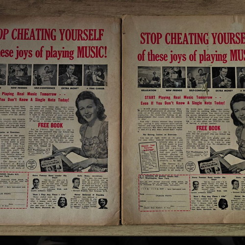 Hit Parader and Song Hits music magazines used vintage 1955, pack of 2