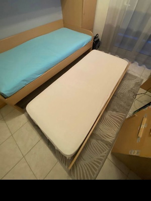 Bedroom furniture set new with bed, wardrobe, shelves and desk