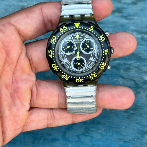 Swatch Vintage Chronograph Diver 200M 1993 used for repair or parts
