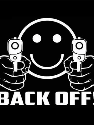 Back Off! Security Stickers White, New