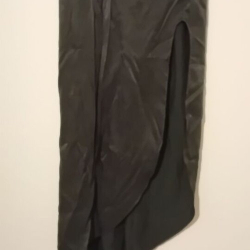 Celestino long khaki satin skirt like new with slit size S