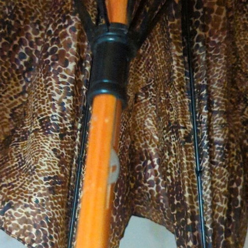 Wooden umbrella used, diameter 92 inches, length 77 inches