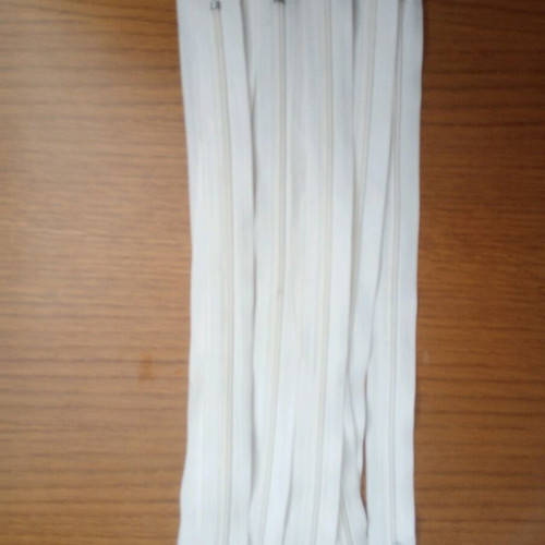 White zippers new, pack of 12 pieces 30cm
