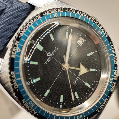 Tempic vintage men's wristwatch, new old stock